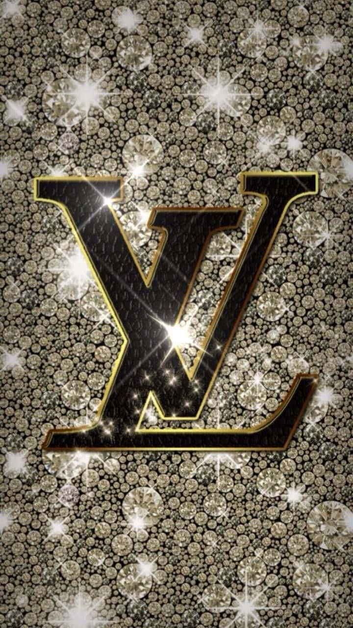 Louis Vuitton Logo On A Gold Background Background