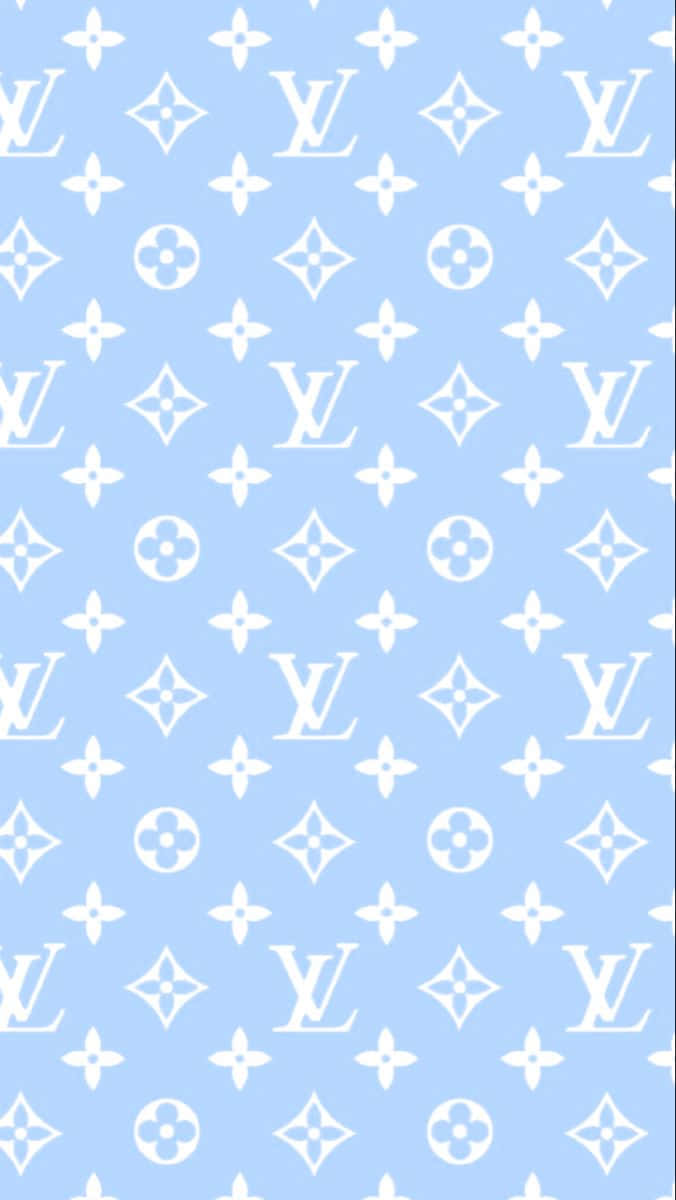 Louis Vuitton Monogram Pattern In Blue And White Background