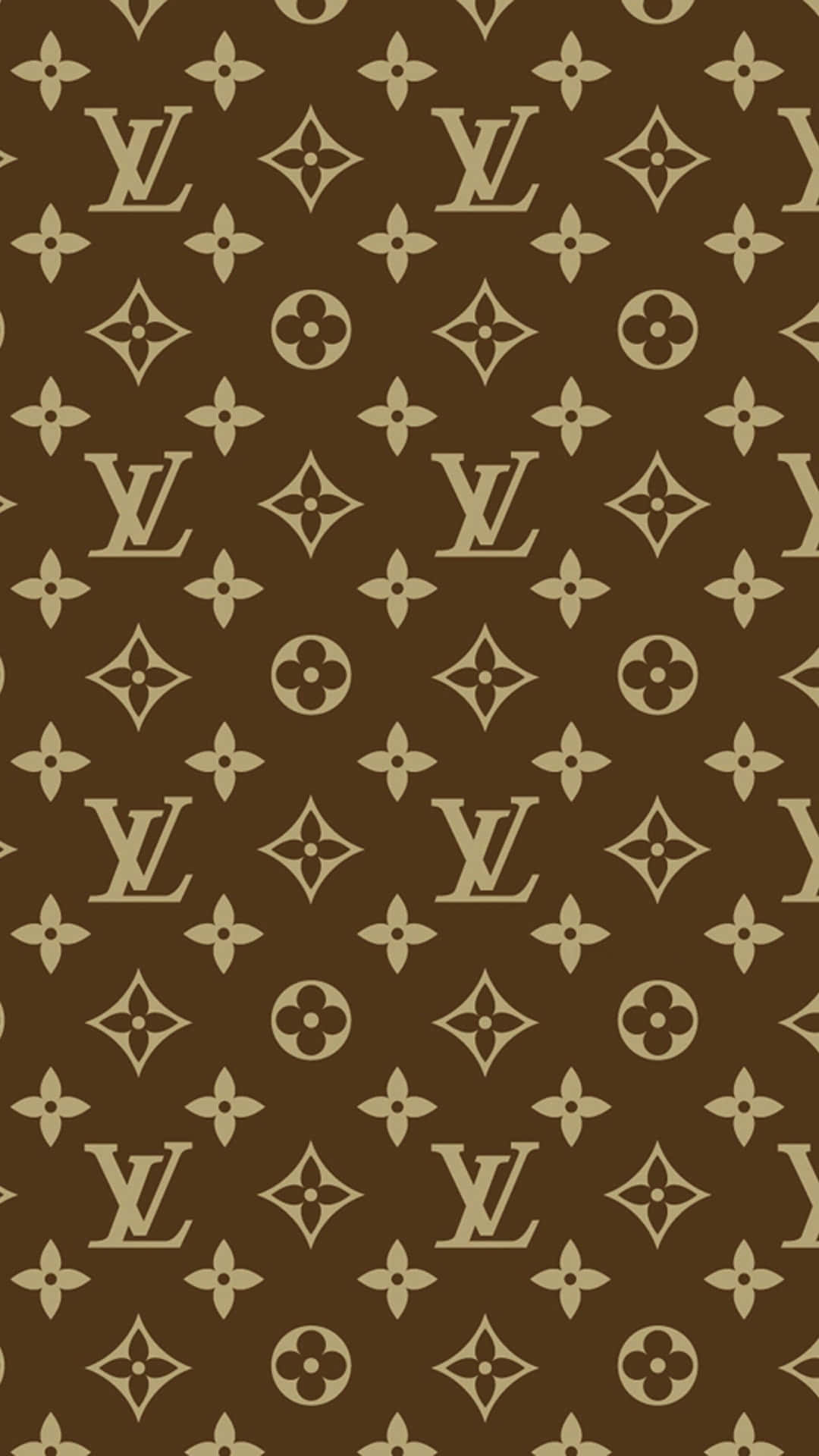 Louis Vuitton Monogram Pattern In Brown And Beige Background