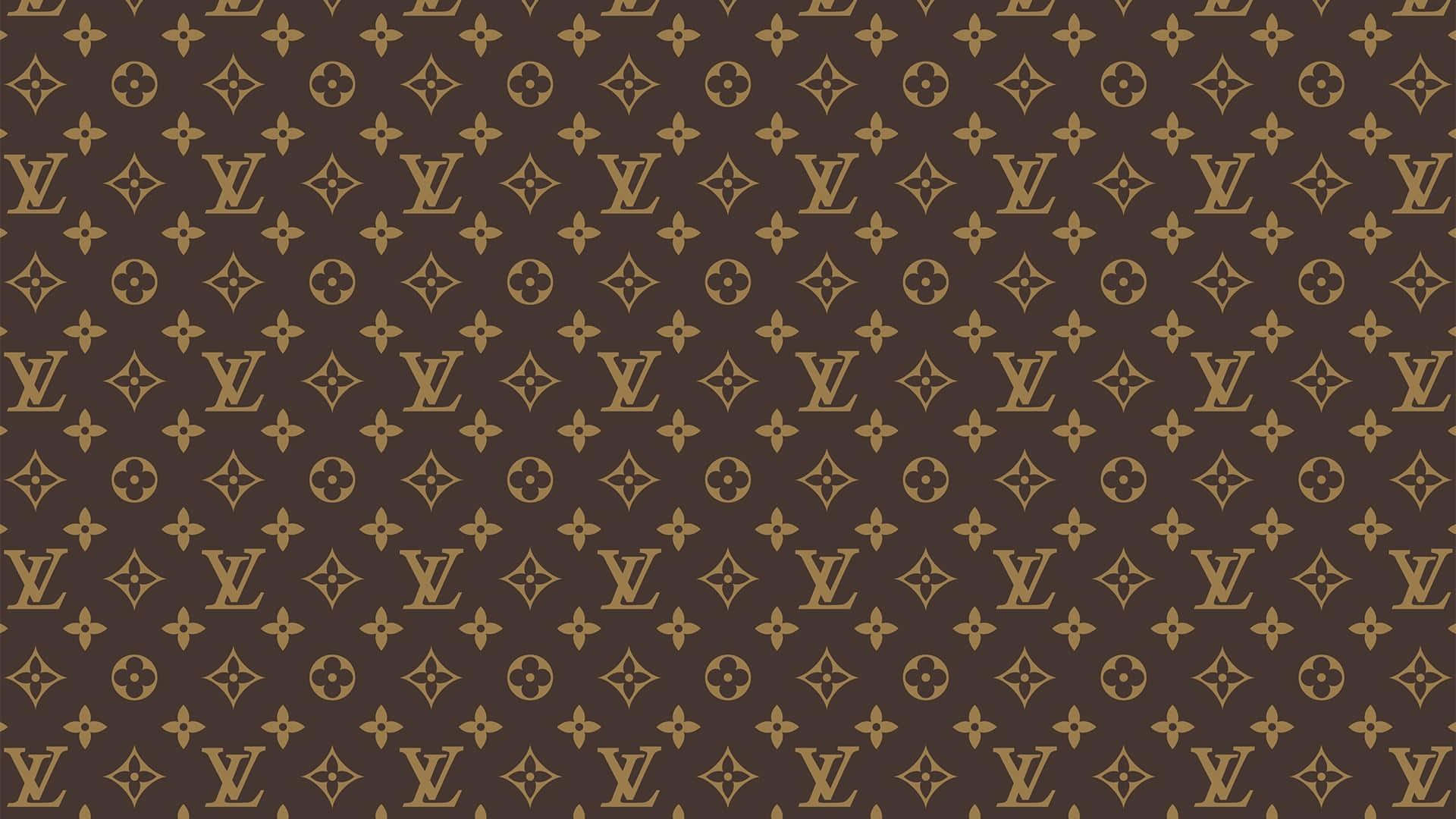 Louis Vuitton Monogram Pattern In Brown And Gold