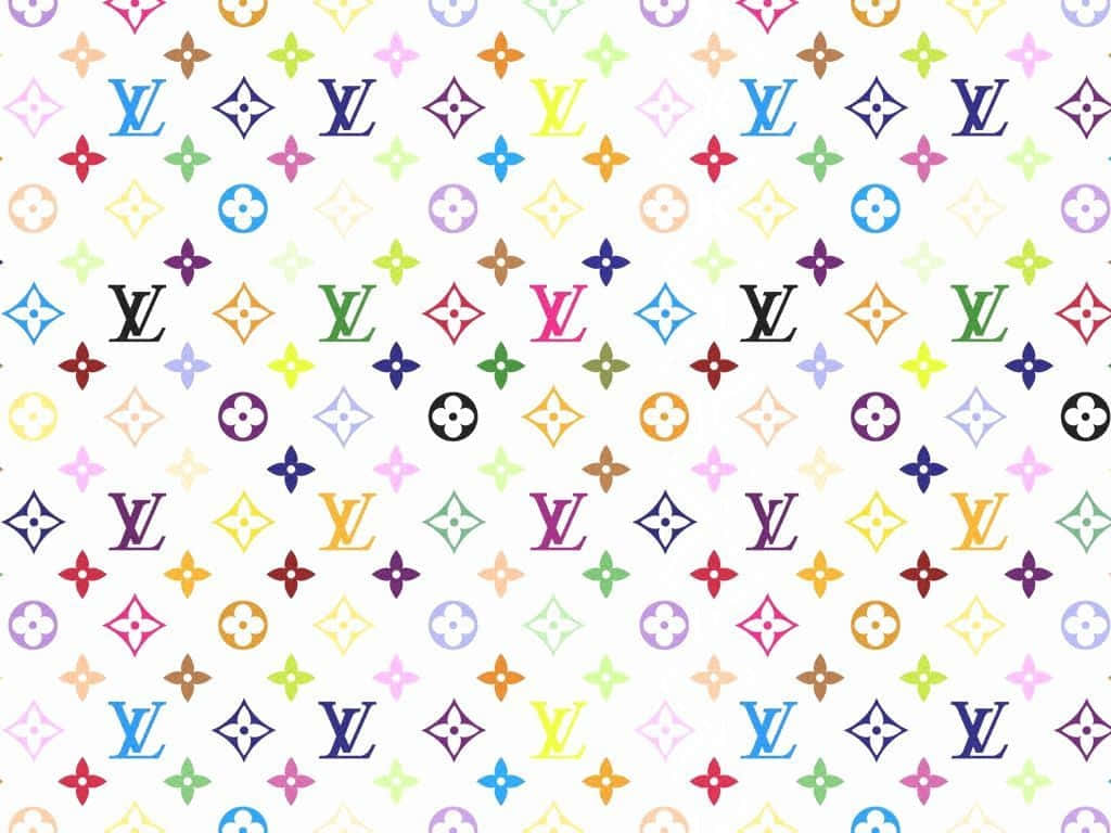 Louis Vuitton Monogram White Base Desktop Background