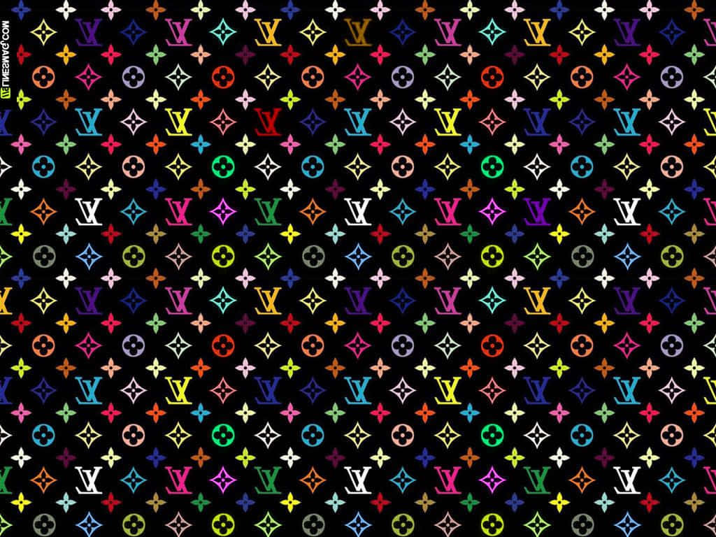 Louis Vuitton Print Rainbow On Black