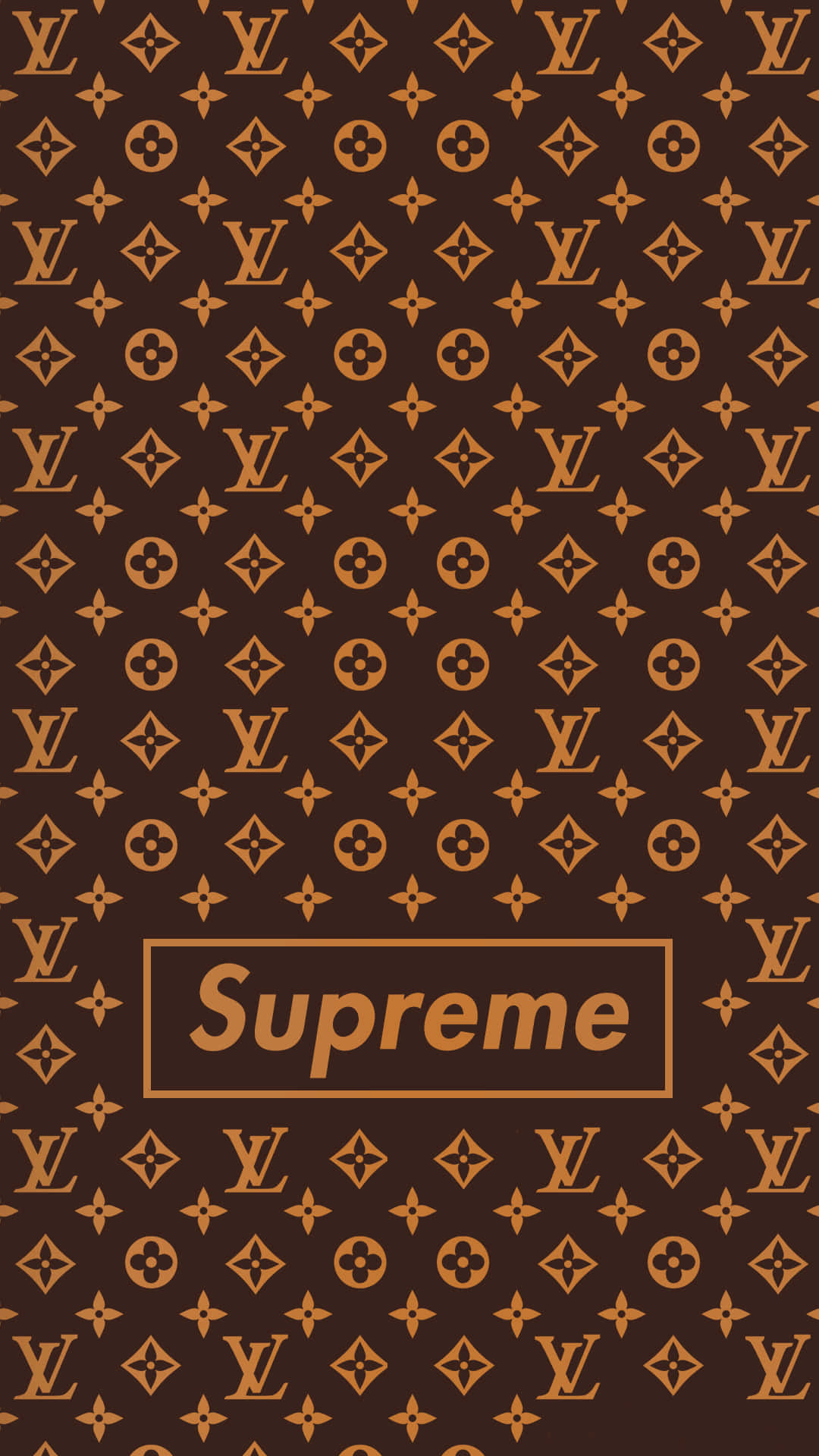 Louis Vuitton Print Supreme Classic Brown Background