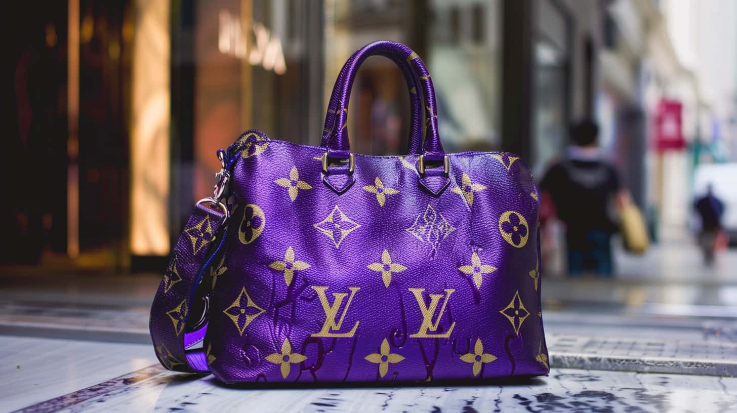 Louis Vuitton Purple Designer Handbag Background