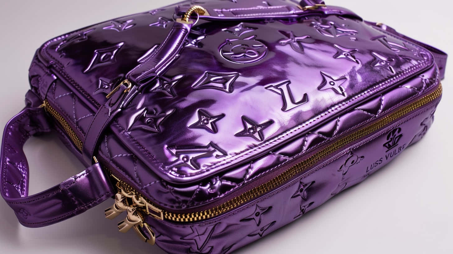 Louis Vuitton Purple Embossed Bag Background