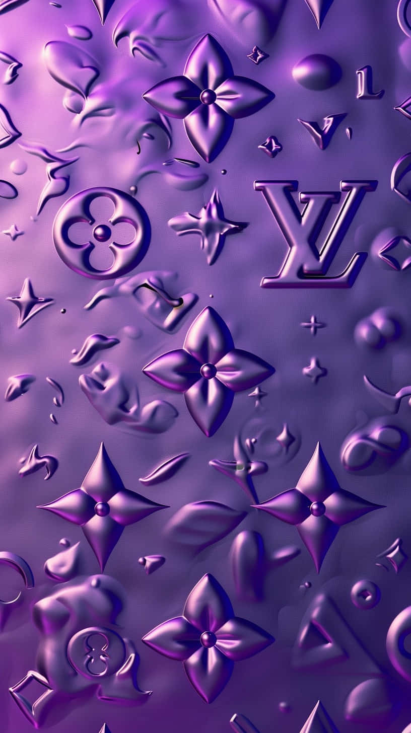Louis Vuitton Purple Embossed Pattern Background