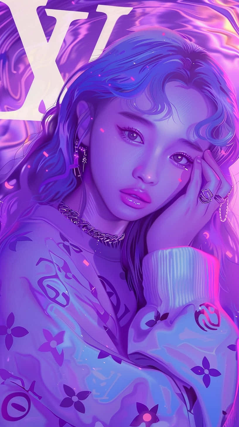 Louis Vuitton Purple Fantasy Artwork Background