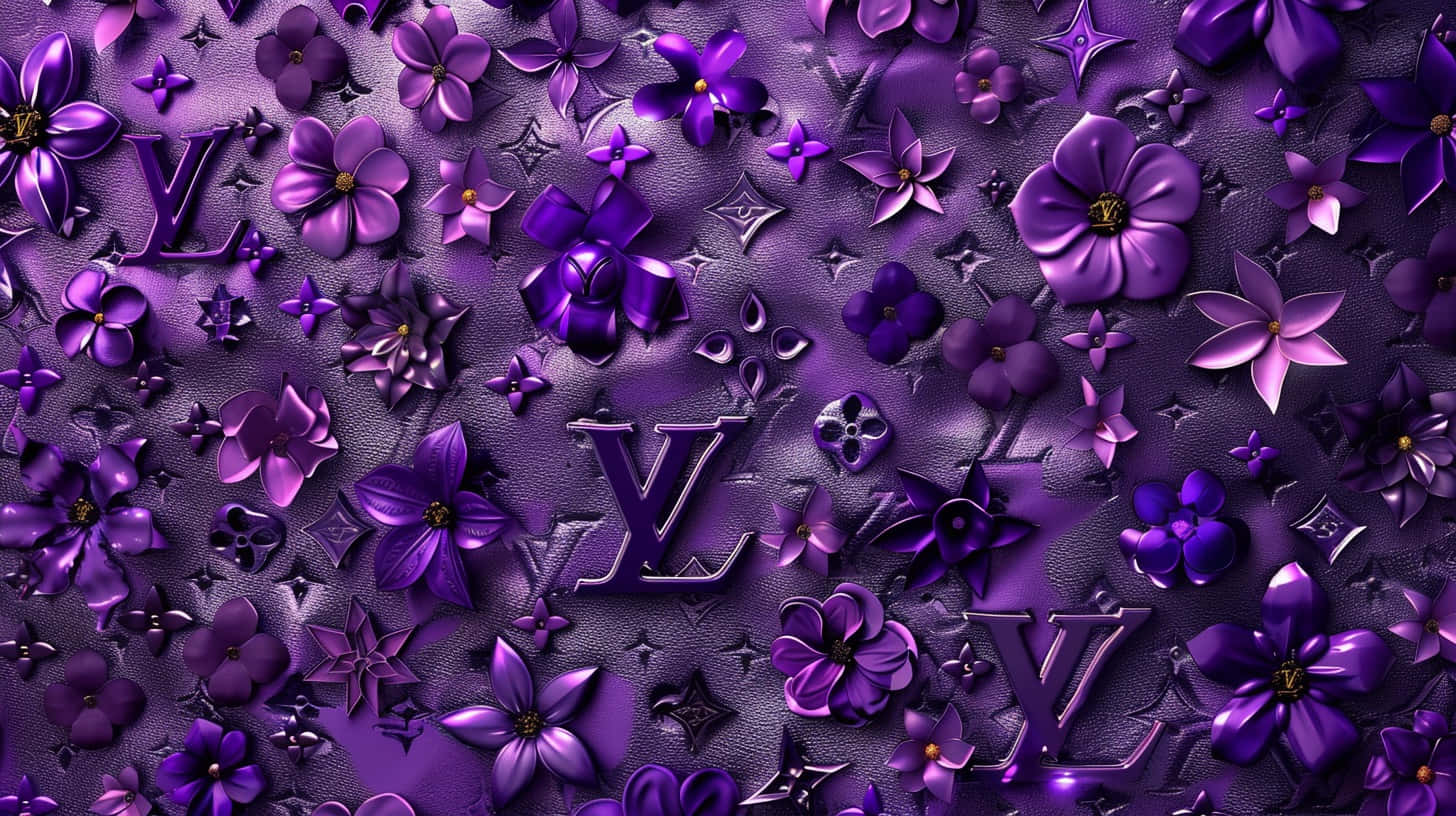 Louis Vuitton Purple Floral Pattern Background