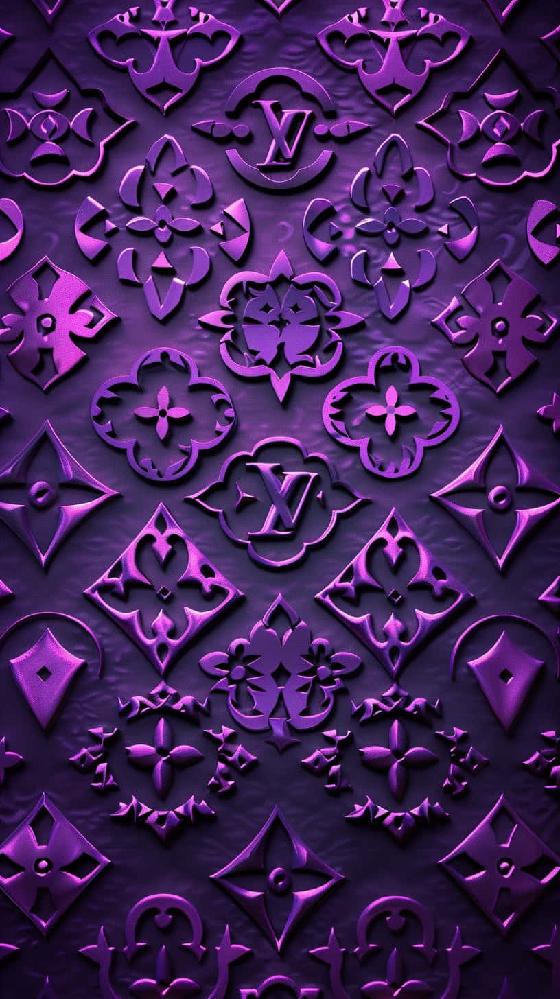 Louis Vuitton Purple Pattern Wallpaper Background