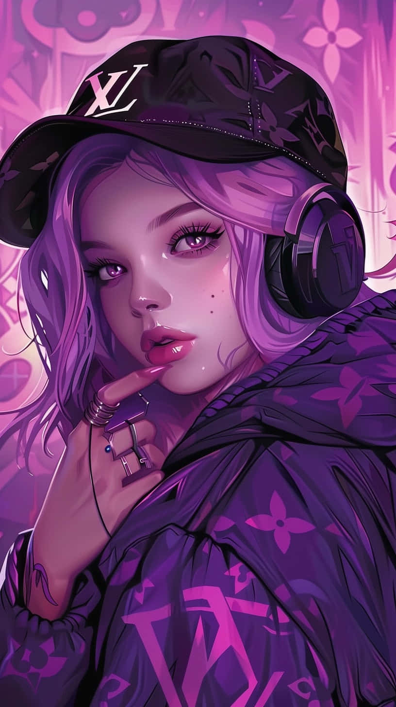 Louis Vuitton Purple Style Illustration Background