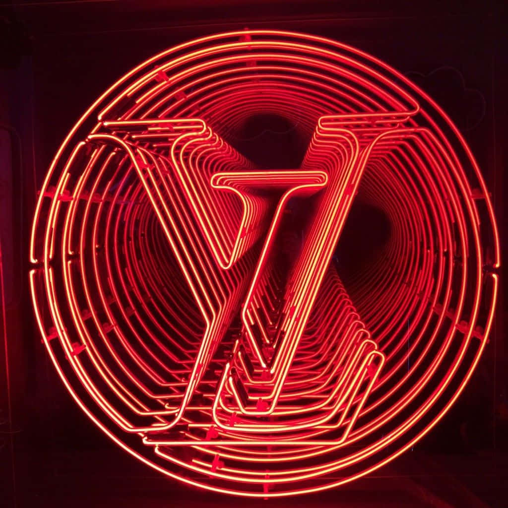 Louis Vuitton Red Led Logo Background