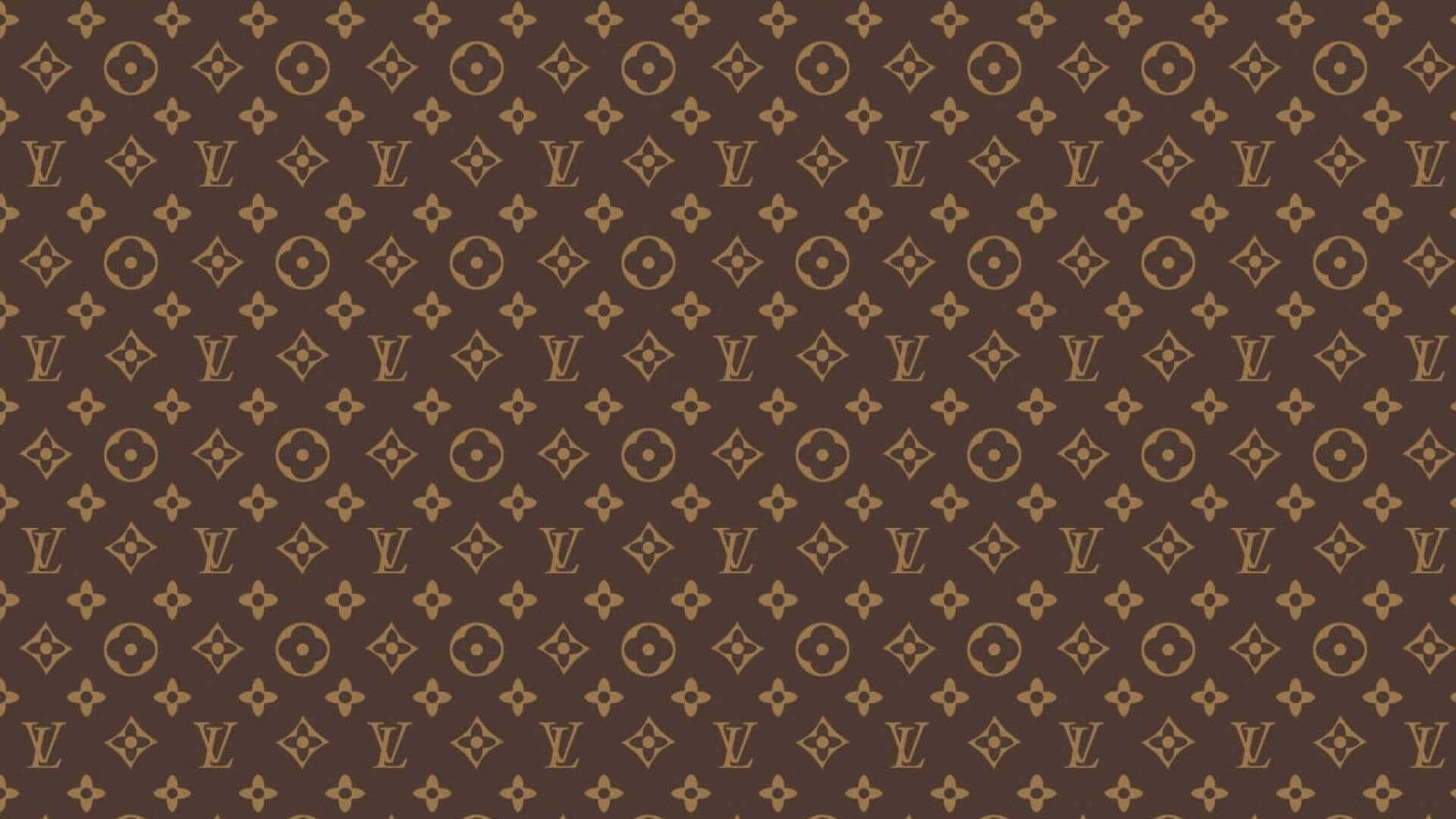 Louis Vuitton Wallpaper Pattern In Brown And Gold Background