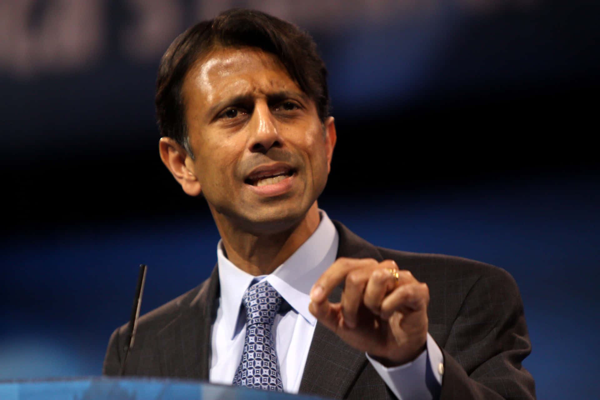 Louisiana's Governor Bobby Jindal Delivering An Enthusiastic Speech.
