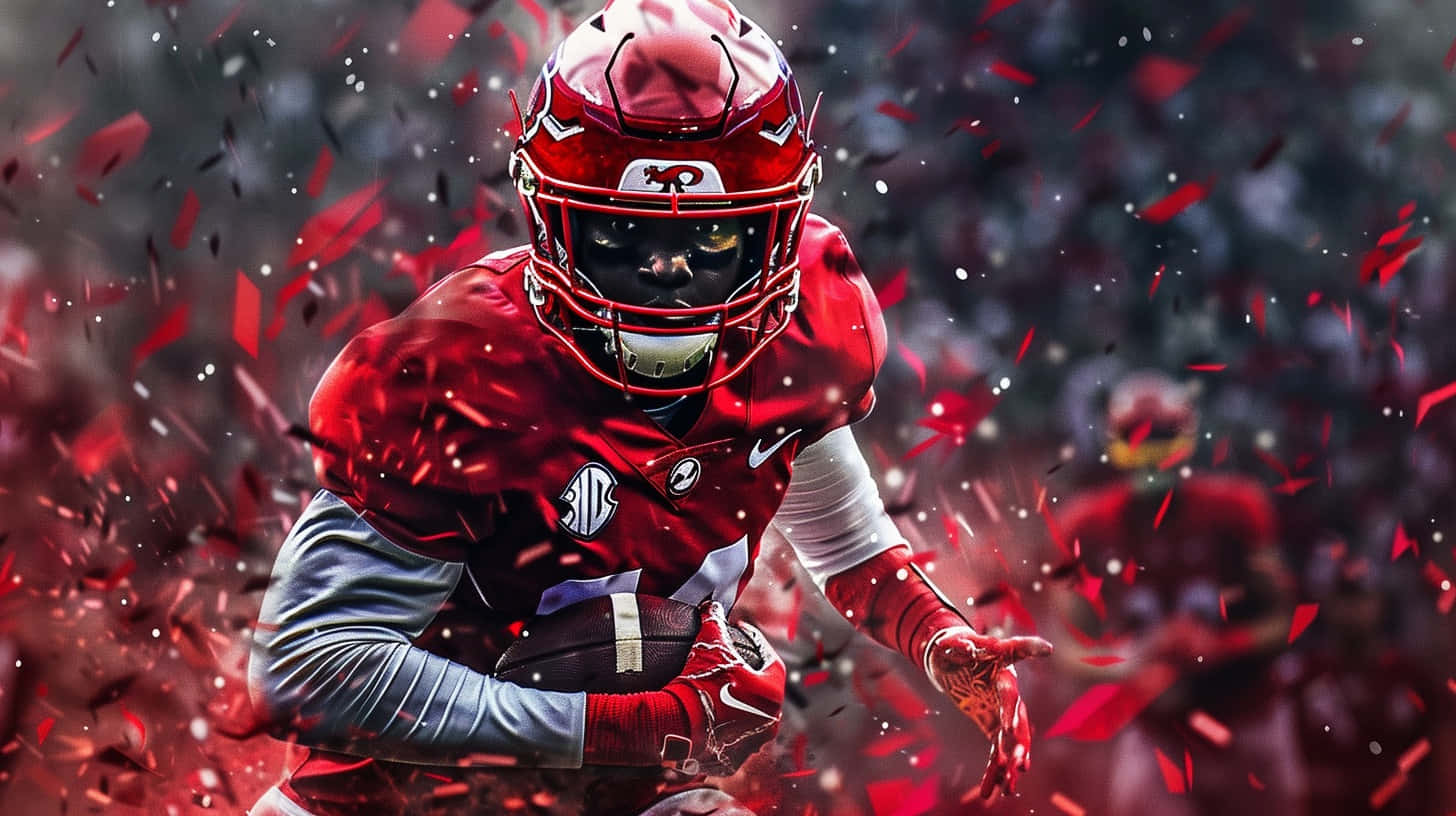 Louisville Cardinals Football Player Dynamic Art Background