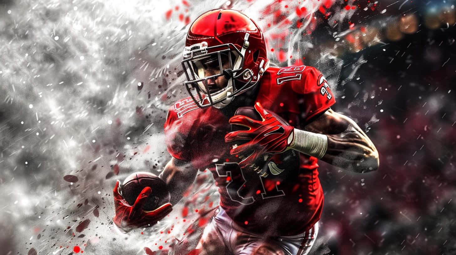 Louisville Cardinals Football Player Dynamic Artwork Background
