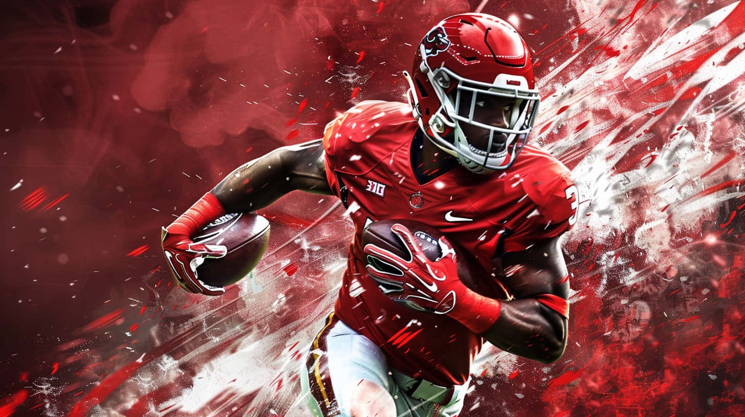 Louisville Cardinals Football Player Dynamic Artwork Background