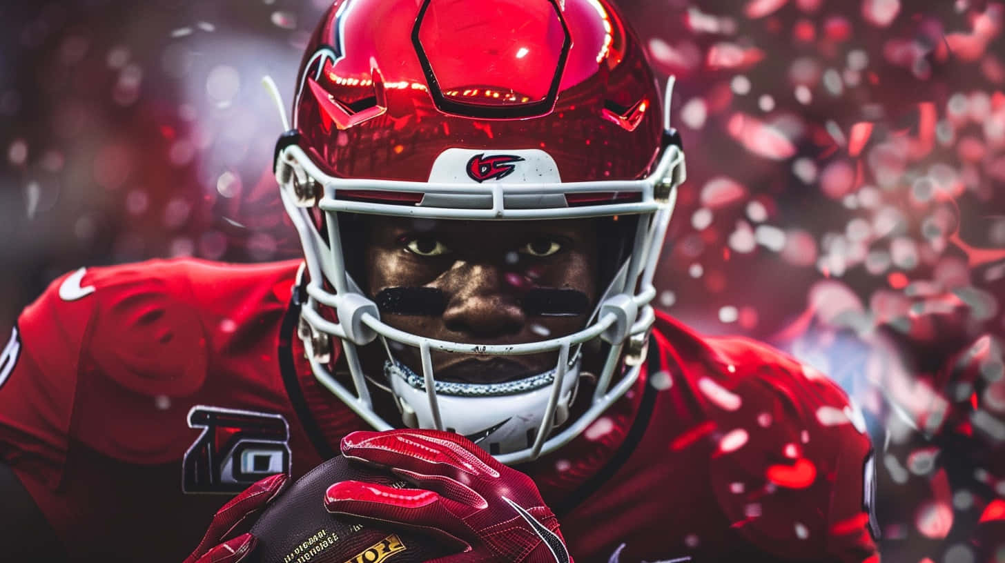Louisville Cardinals Football Player Intensity Background