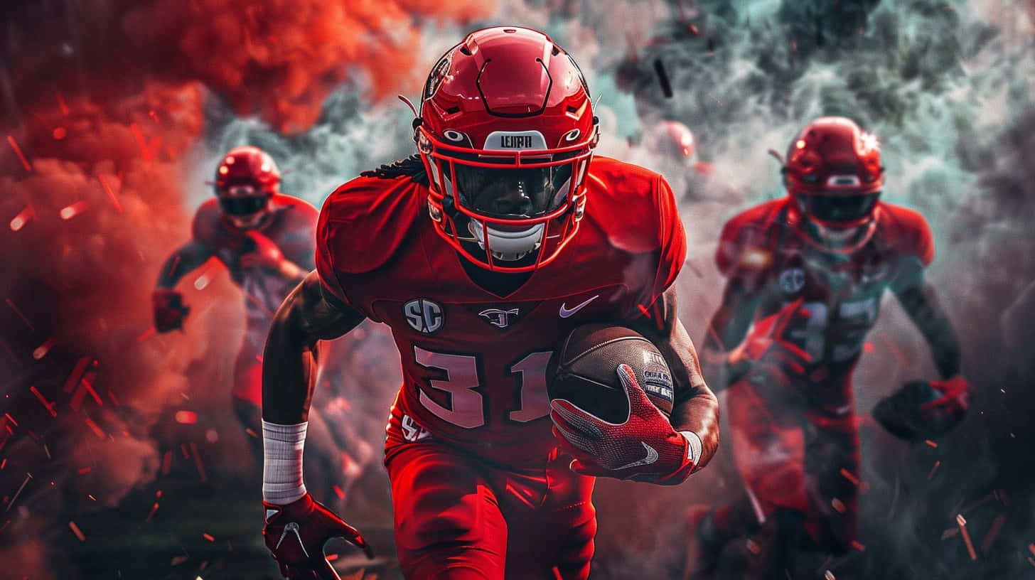 Louisville Cardinals Football Playerin Action Background