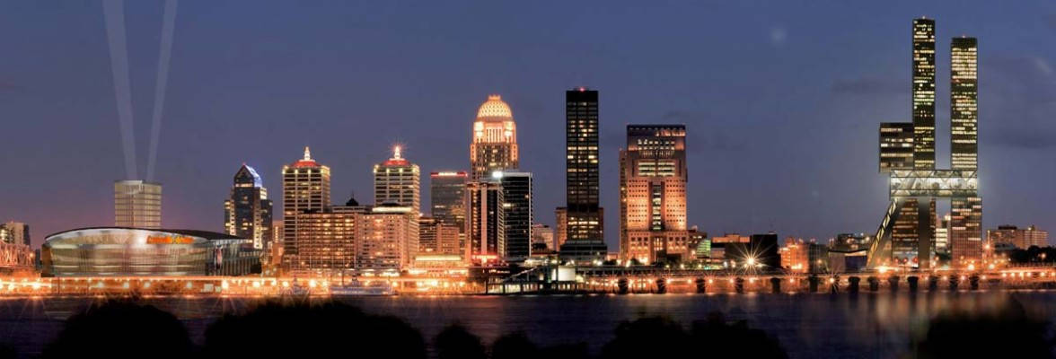 Louisville Night City Panoramic View Background