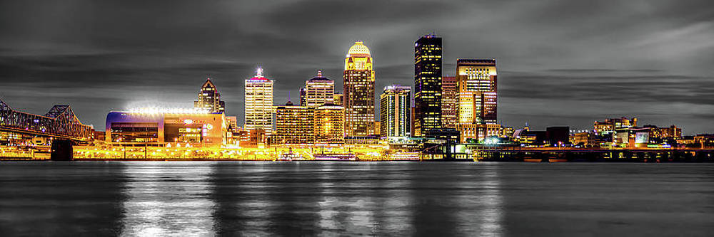 Louisville Night City Panoramic View Background