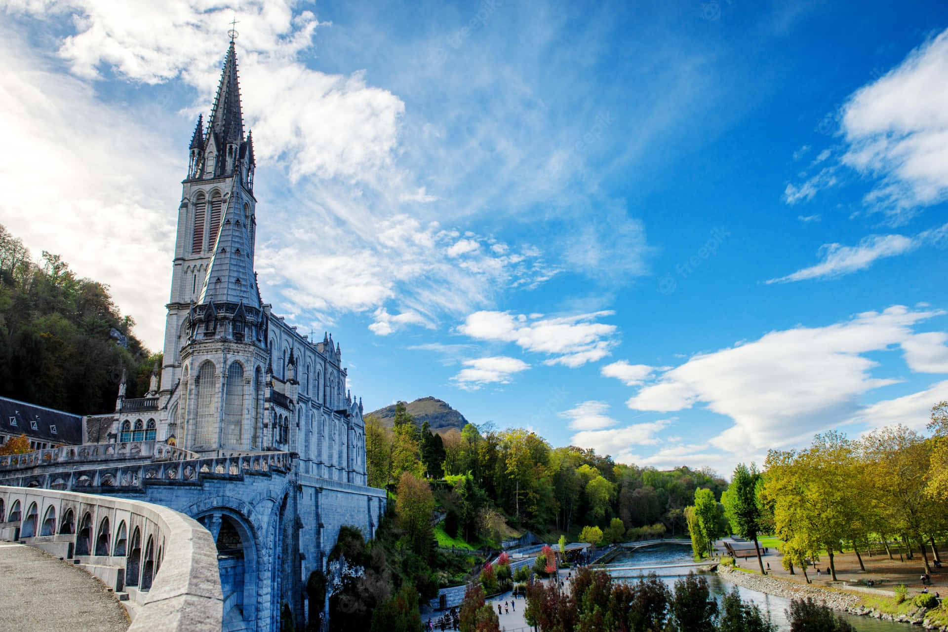 Lourdes Sanctuary Basilica Architecture Background