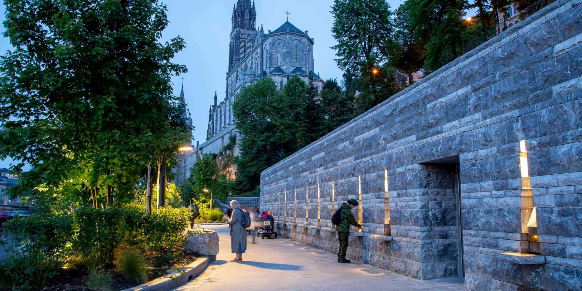 Lourdes Sanctuary Evening Lights