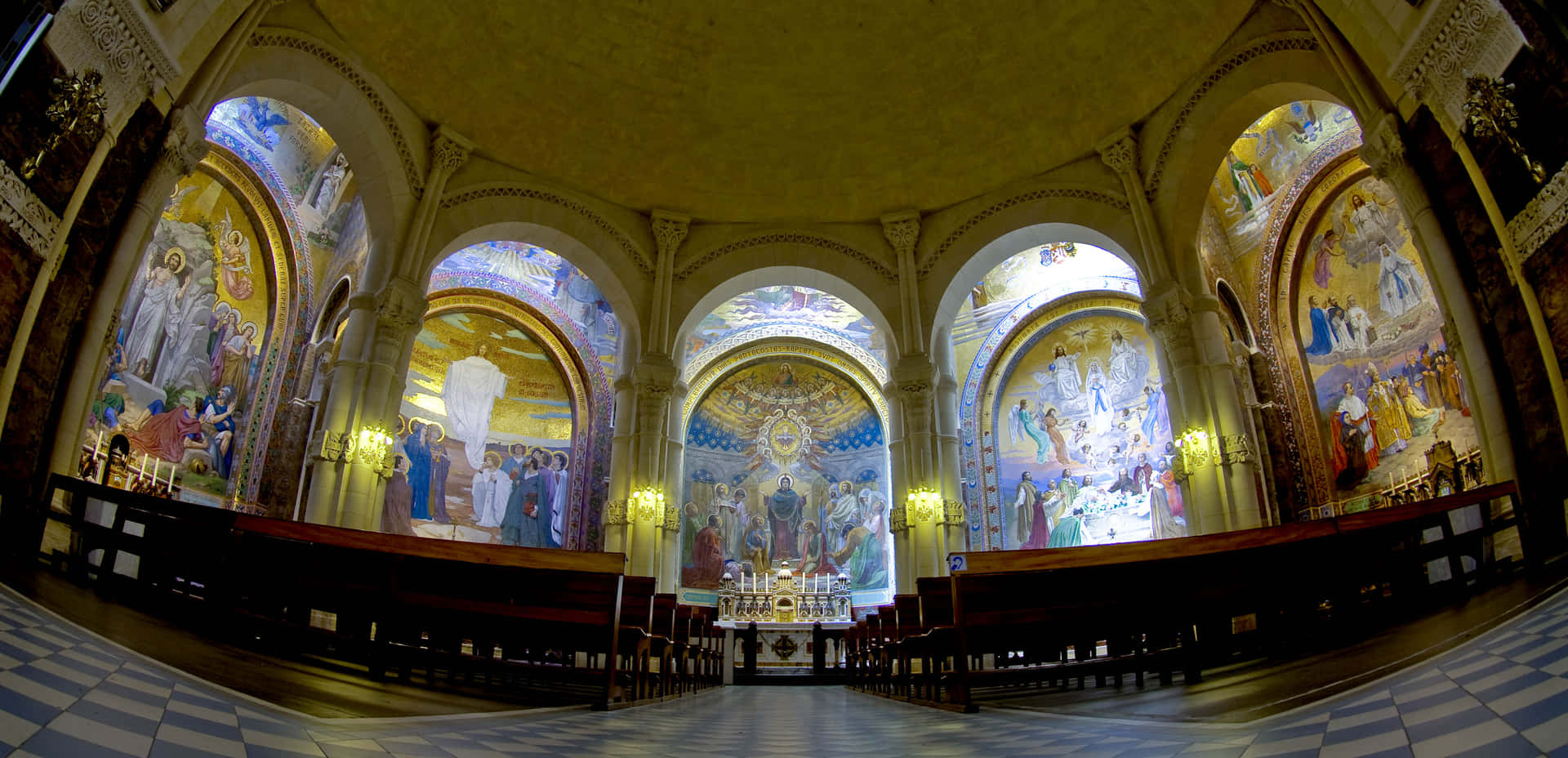 Lourdes Sanctuary Interior Panorama