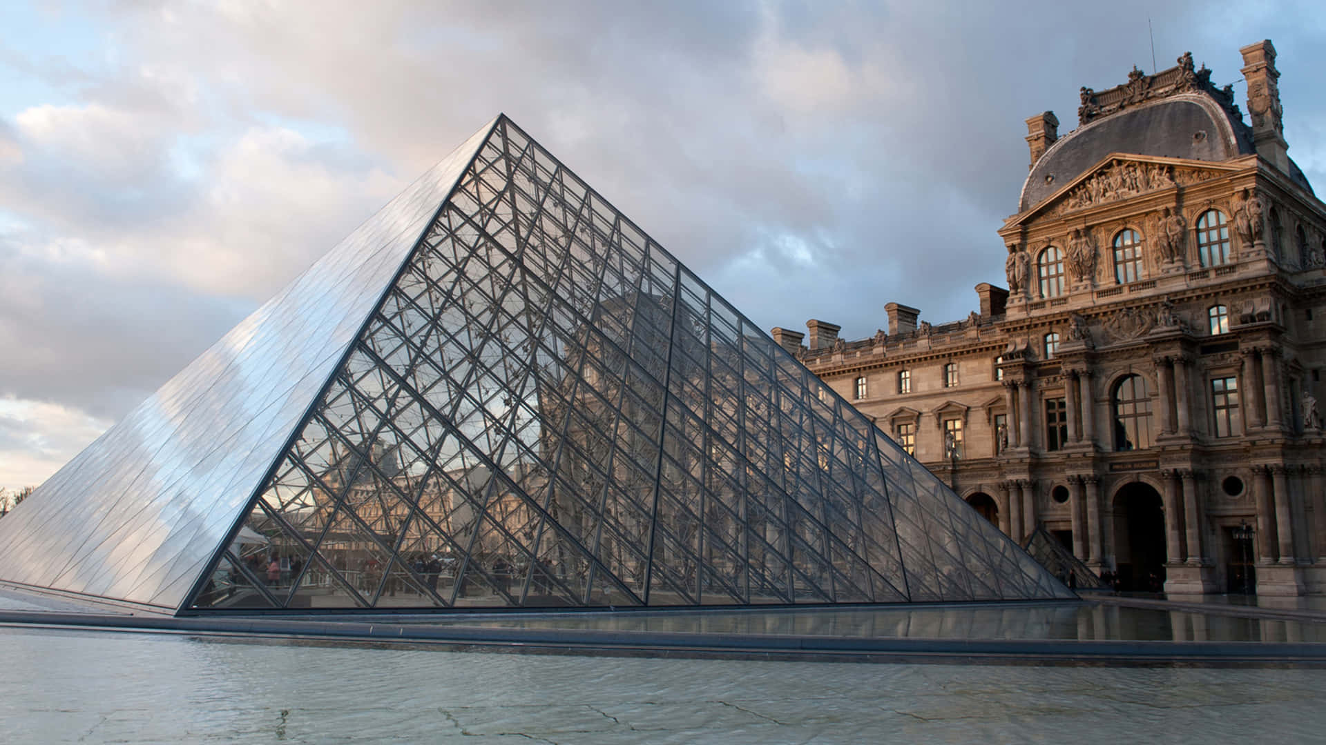 Louvre Museum Glass Pyramid Background