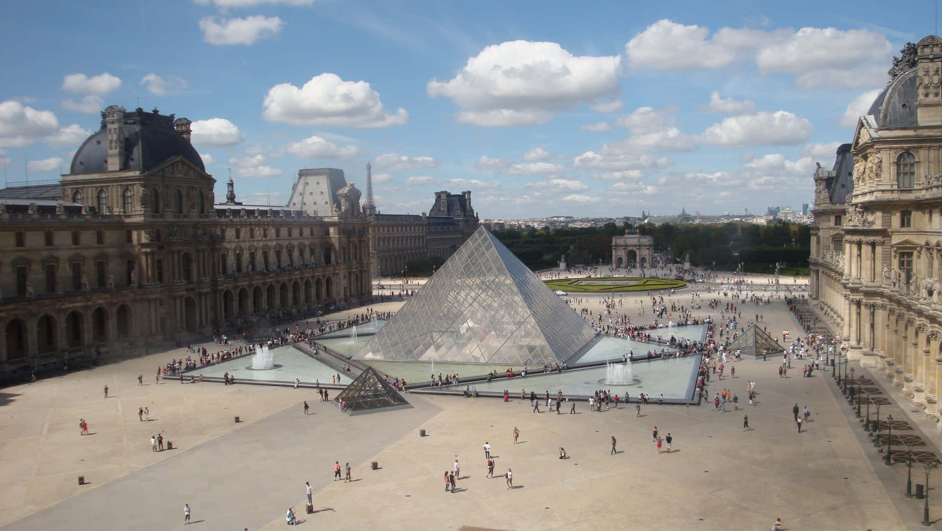 Louvre Museum Pyramid Ieoh Ming Pei Architecture Background