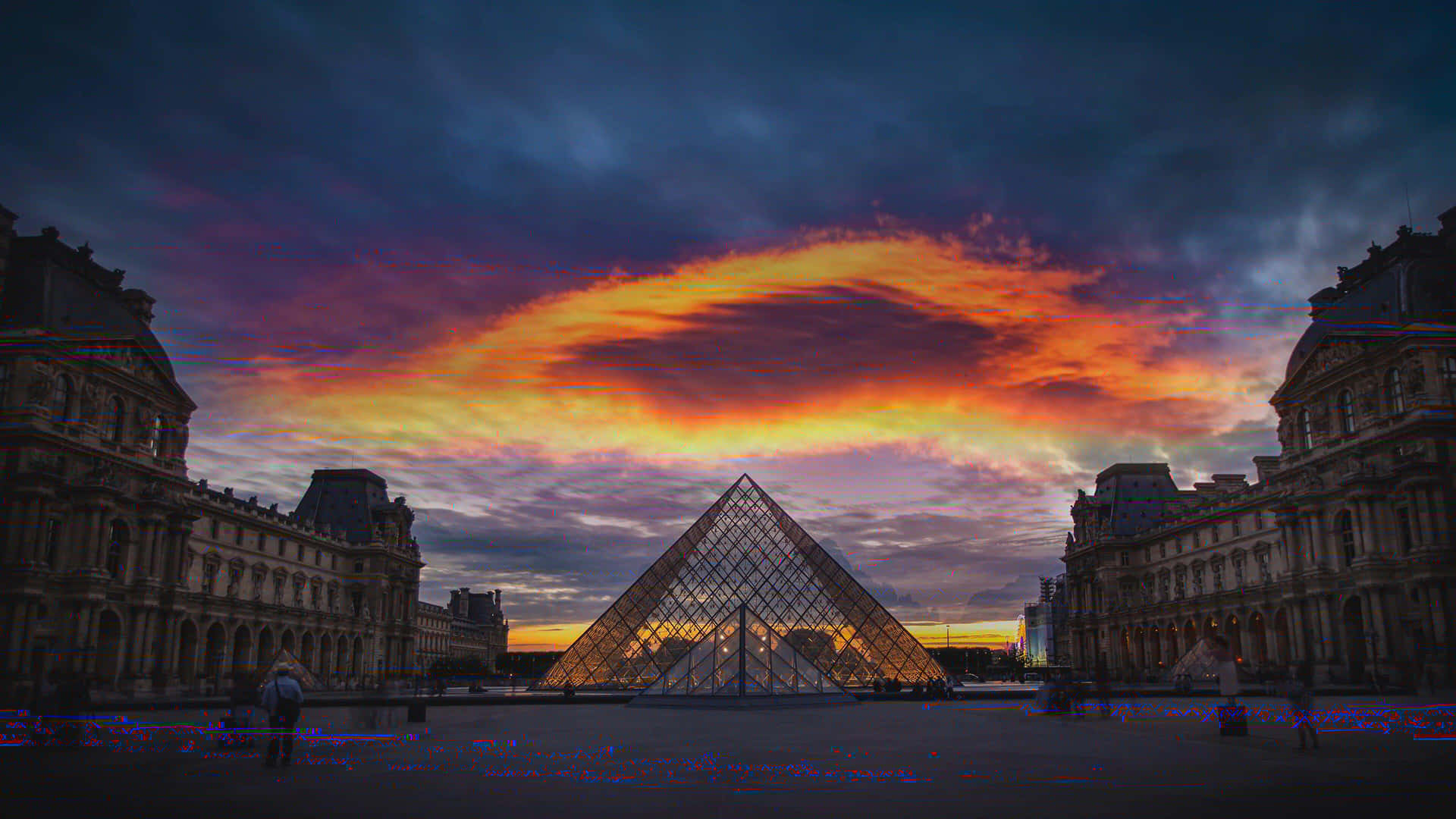 Louvre Museum Sunset Sky