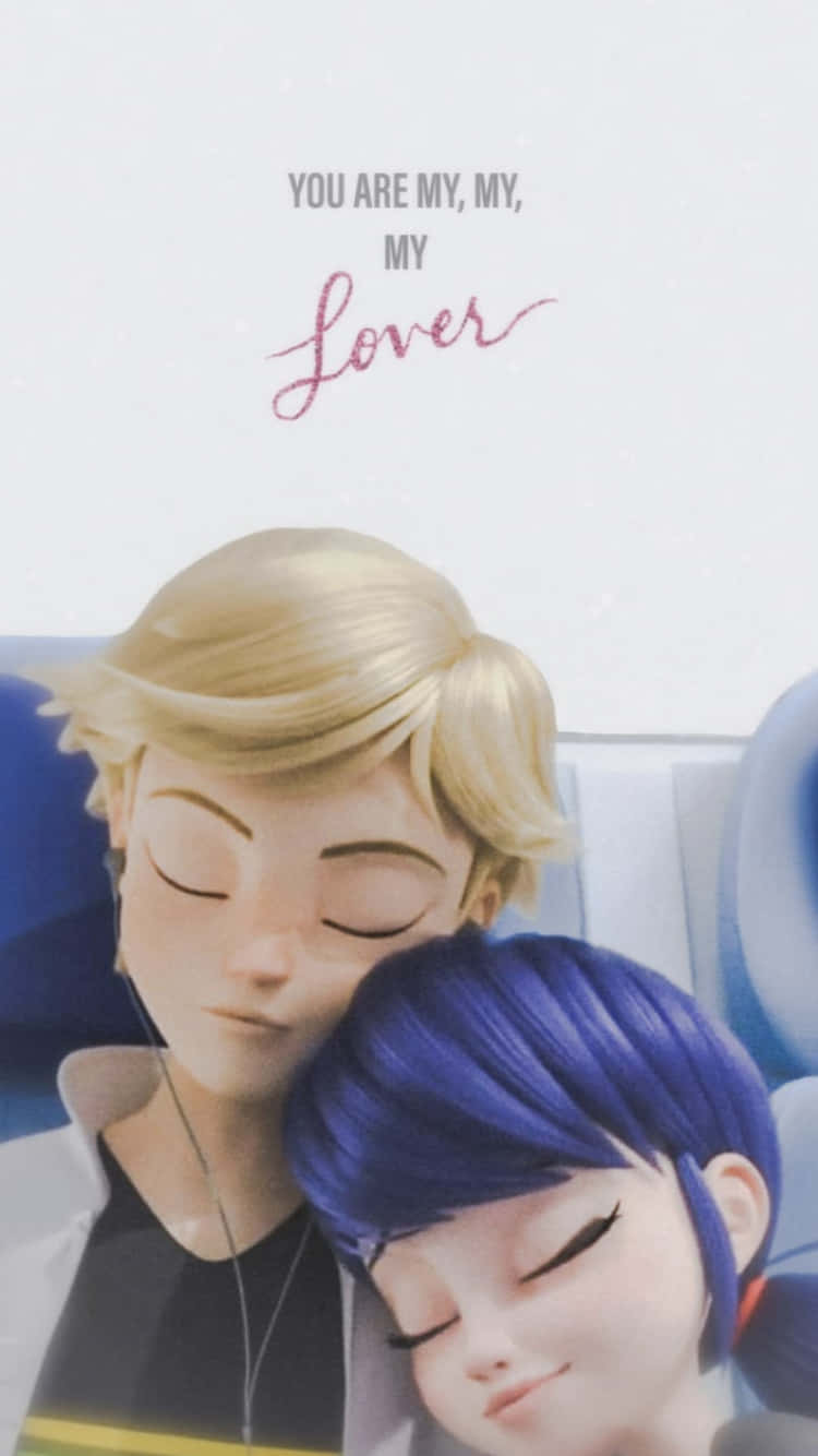 Lovable Duo - Marinette And Adrien Background