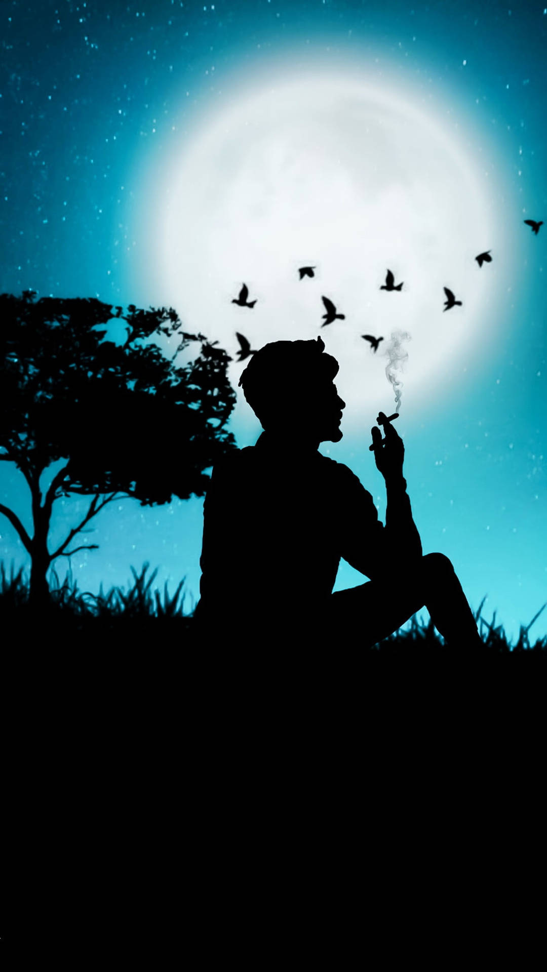 Love Alone Man Smoking Background