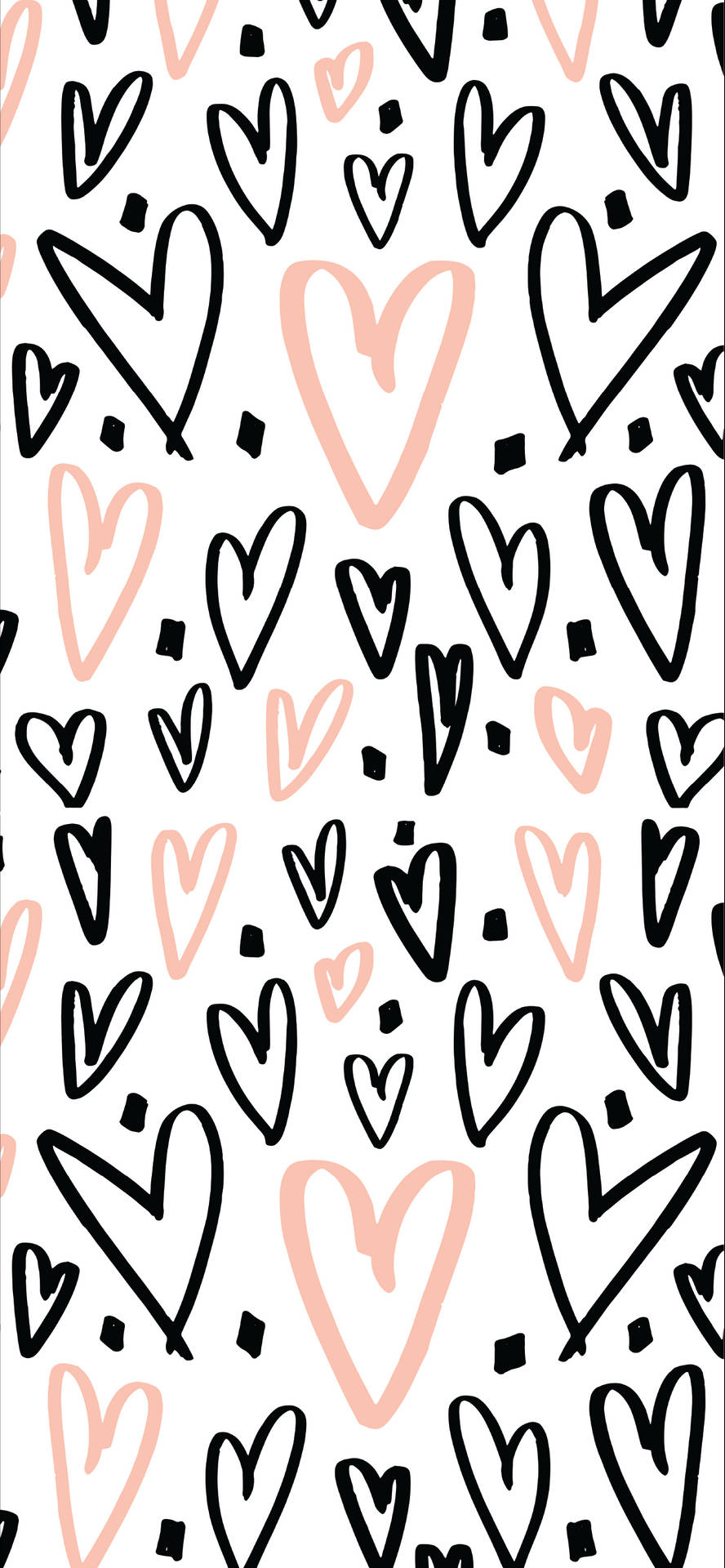 Love Black And White And Pink Hearts Background