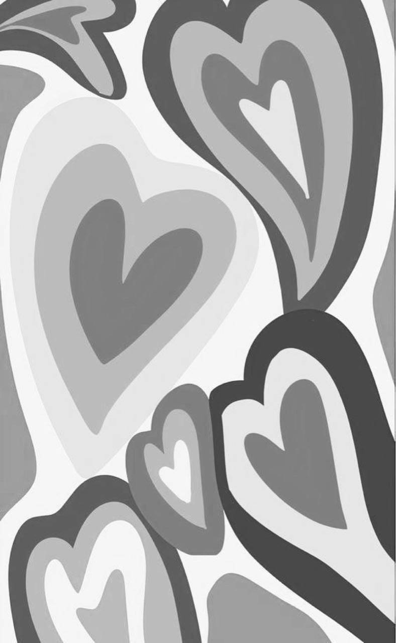 Love Black And White Curved Heart Tunnels Background