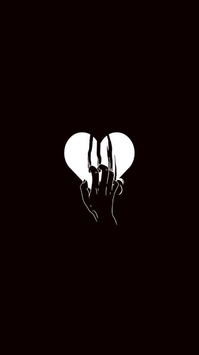 Love Black And White Heart Scratch Background
