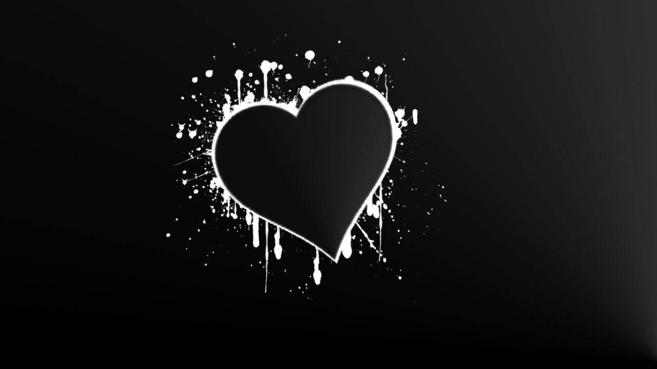 Love Black And White Paint Splatter Background