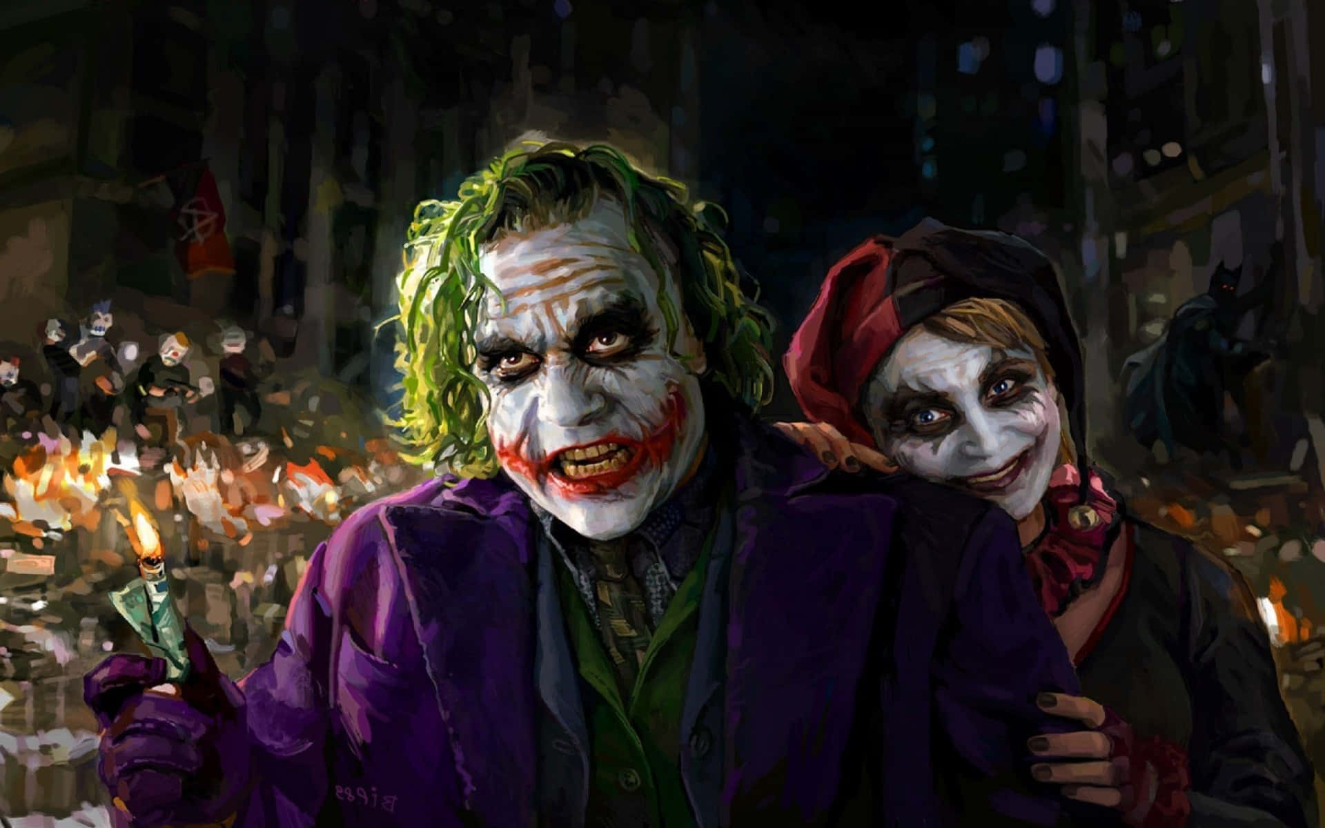 Love Conquers All For Joker And Harley Quinn. Background