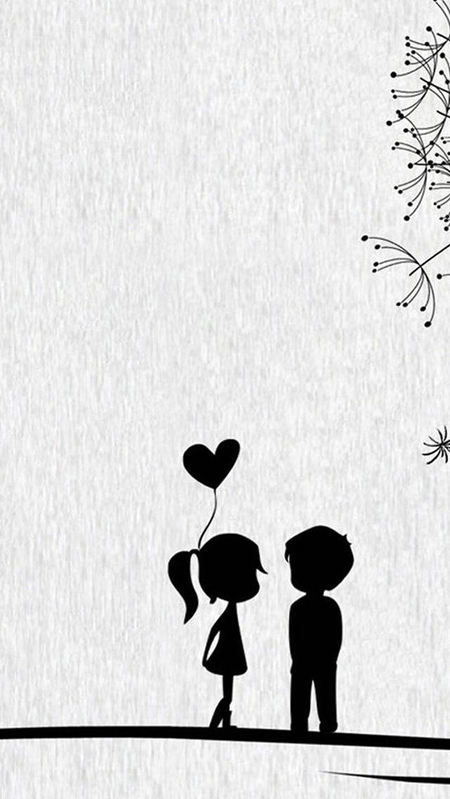 Love Cute Couple Black And White Background