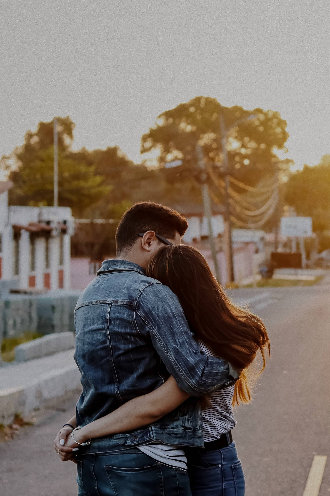 Love Cute Couple Hugging Background