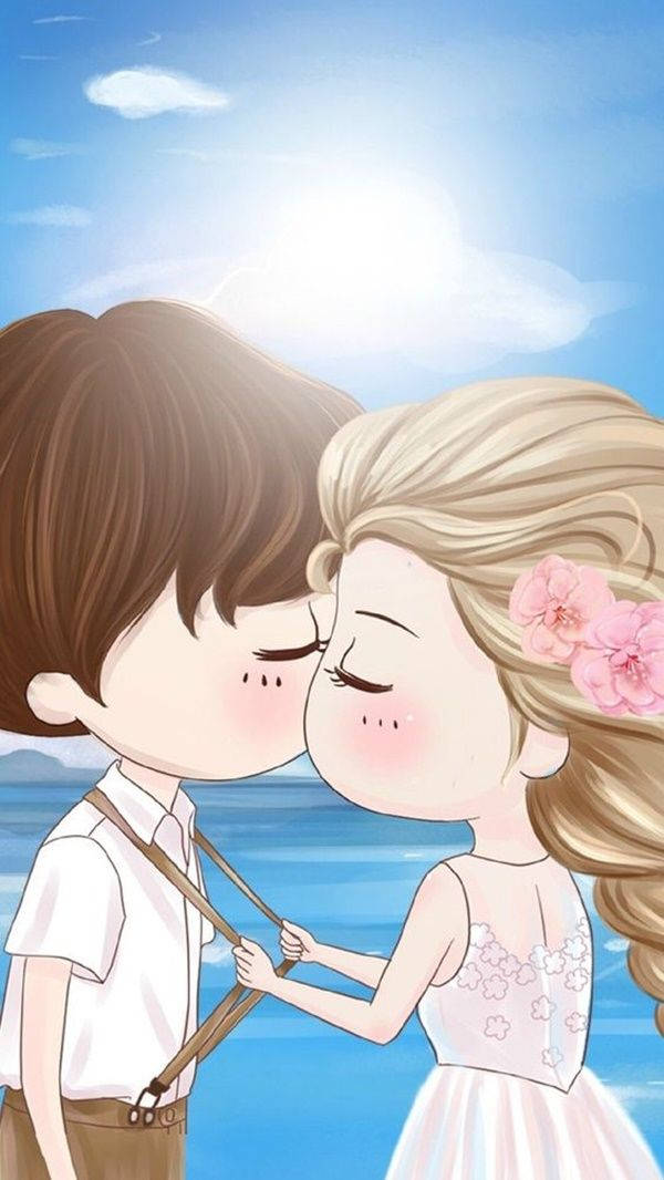 Love Cute Couple Kissing Image Background