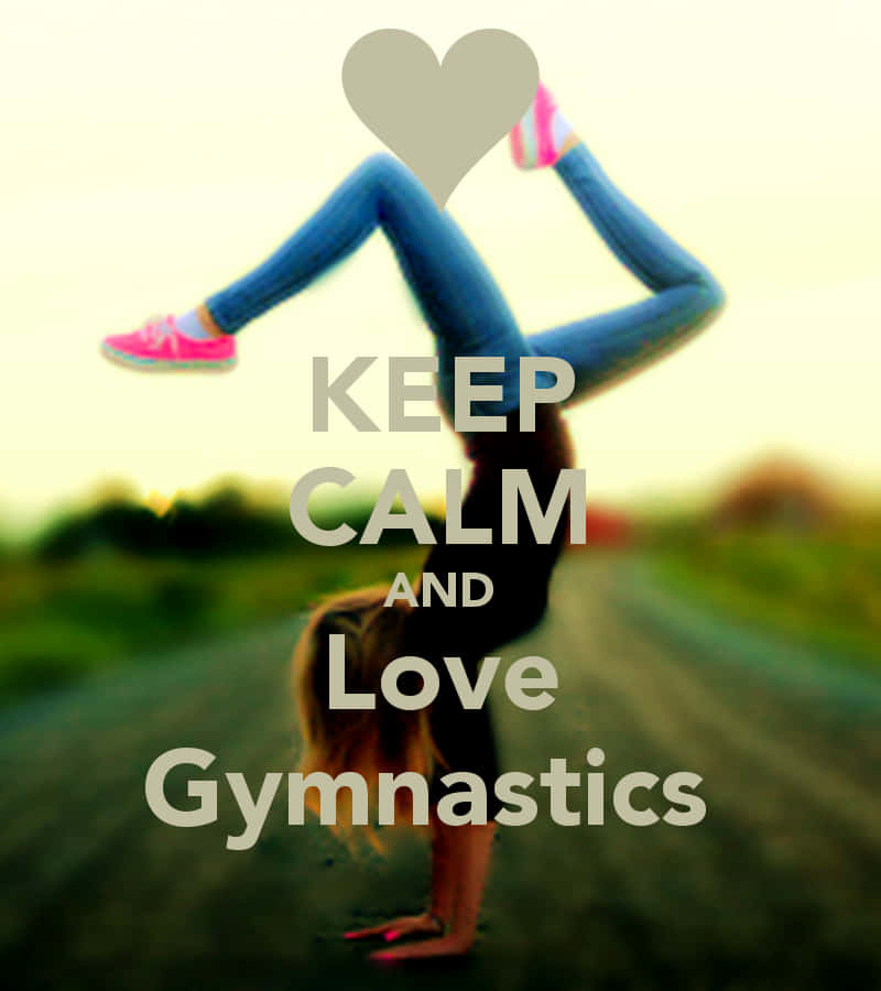 Love Cute Gymnastics Quote Background