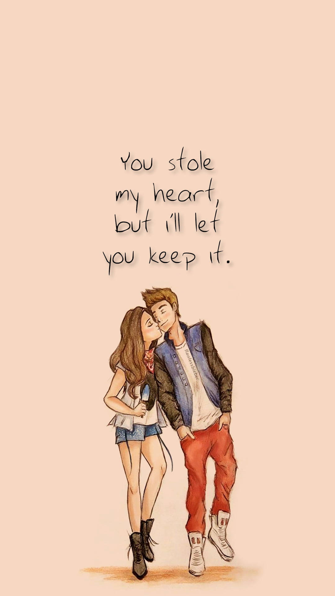 Love Drawing Couple Quote Background