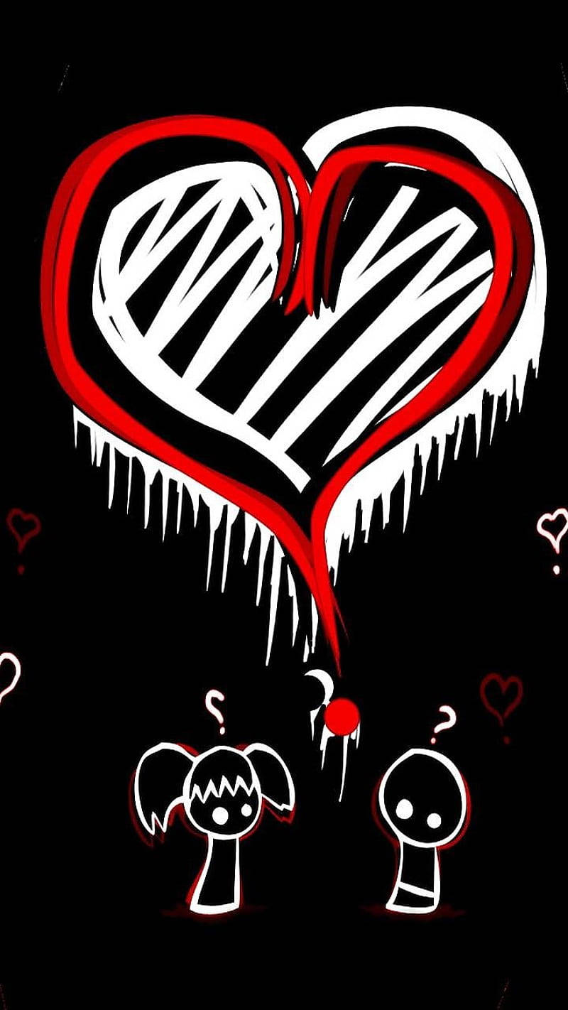 Love Drawings Black And White Heart Background