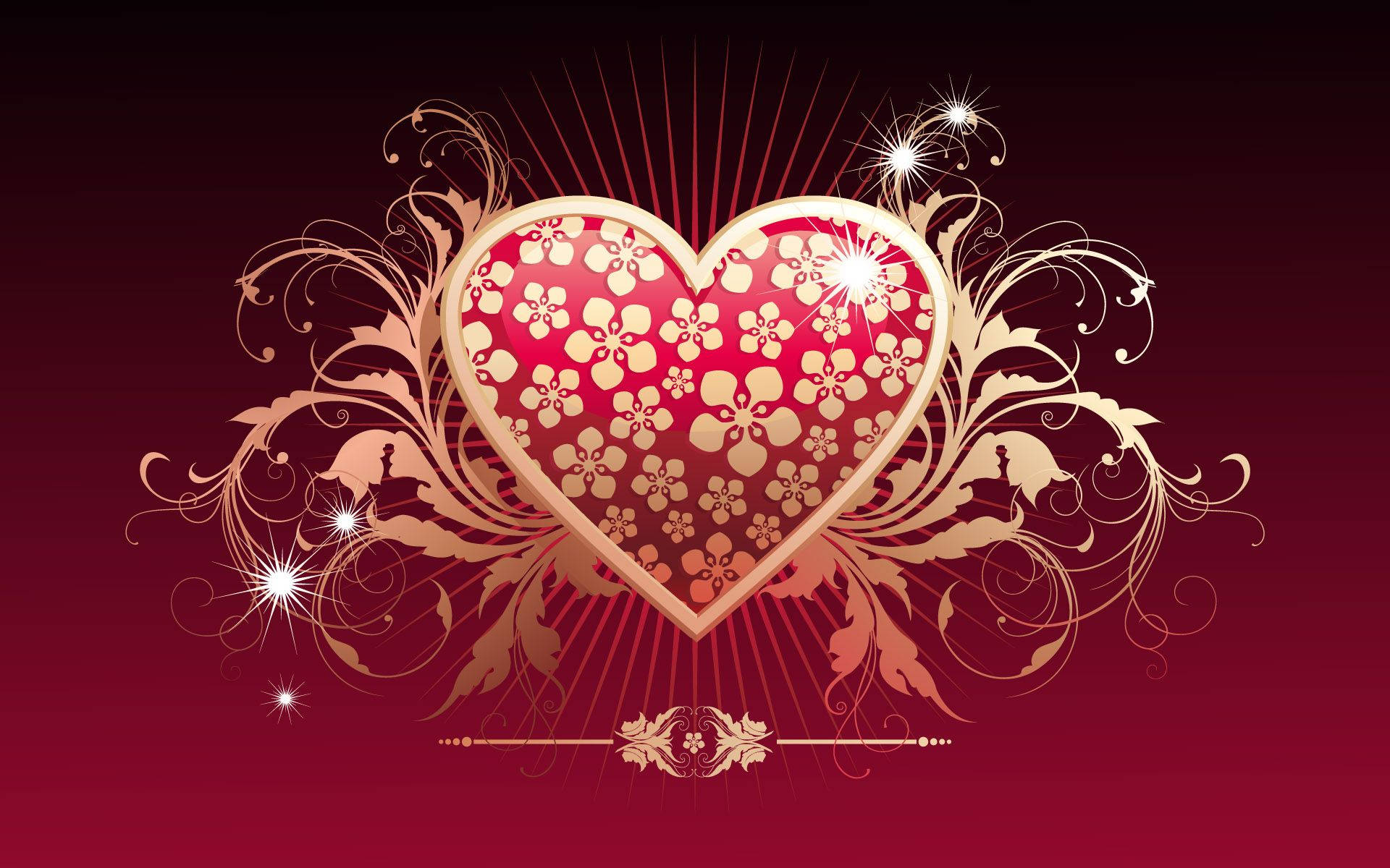 Love Heart Flourishing Background