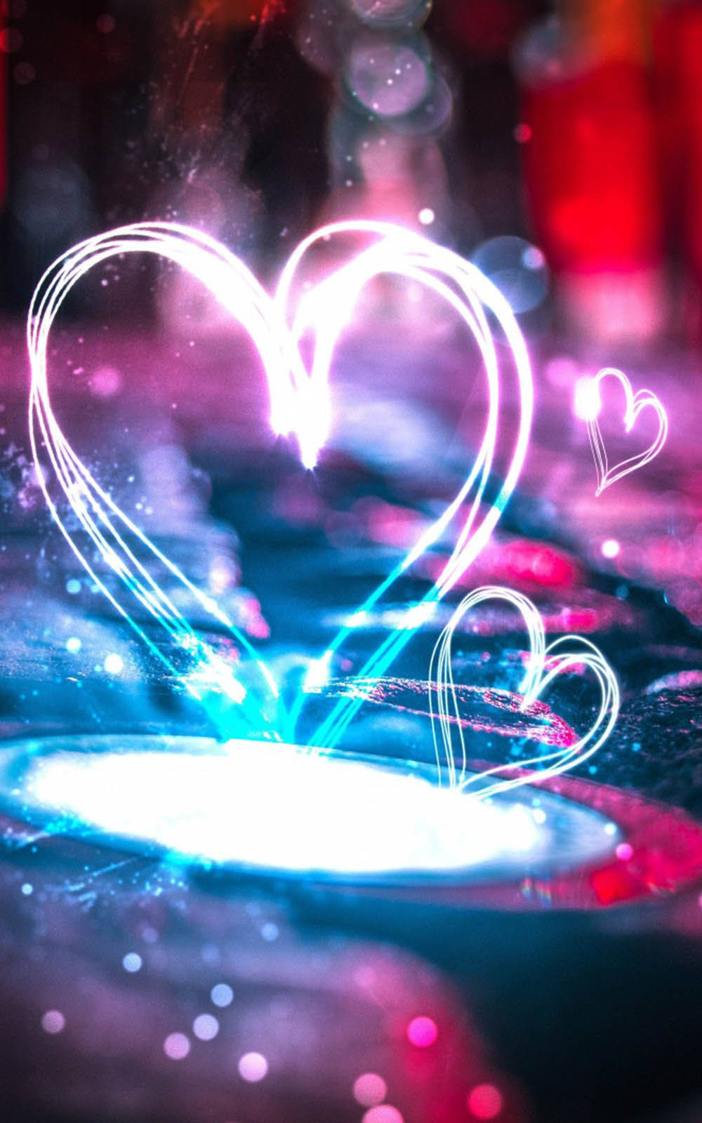 Love Heart Light Shapes Background