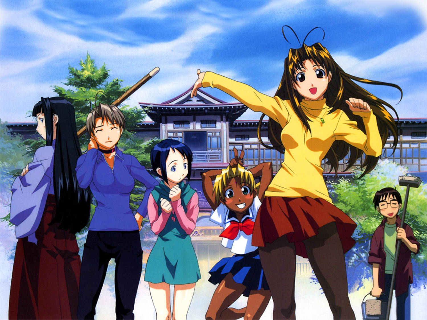 Love Hina Anime Characters Background
