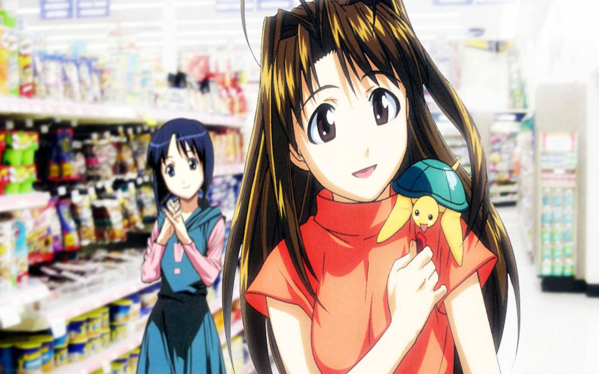 Love Hina At Grocery Store Background