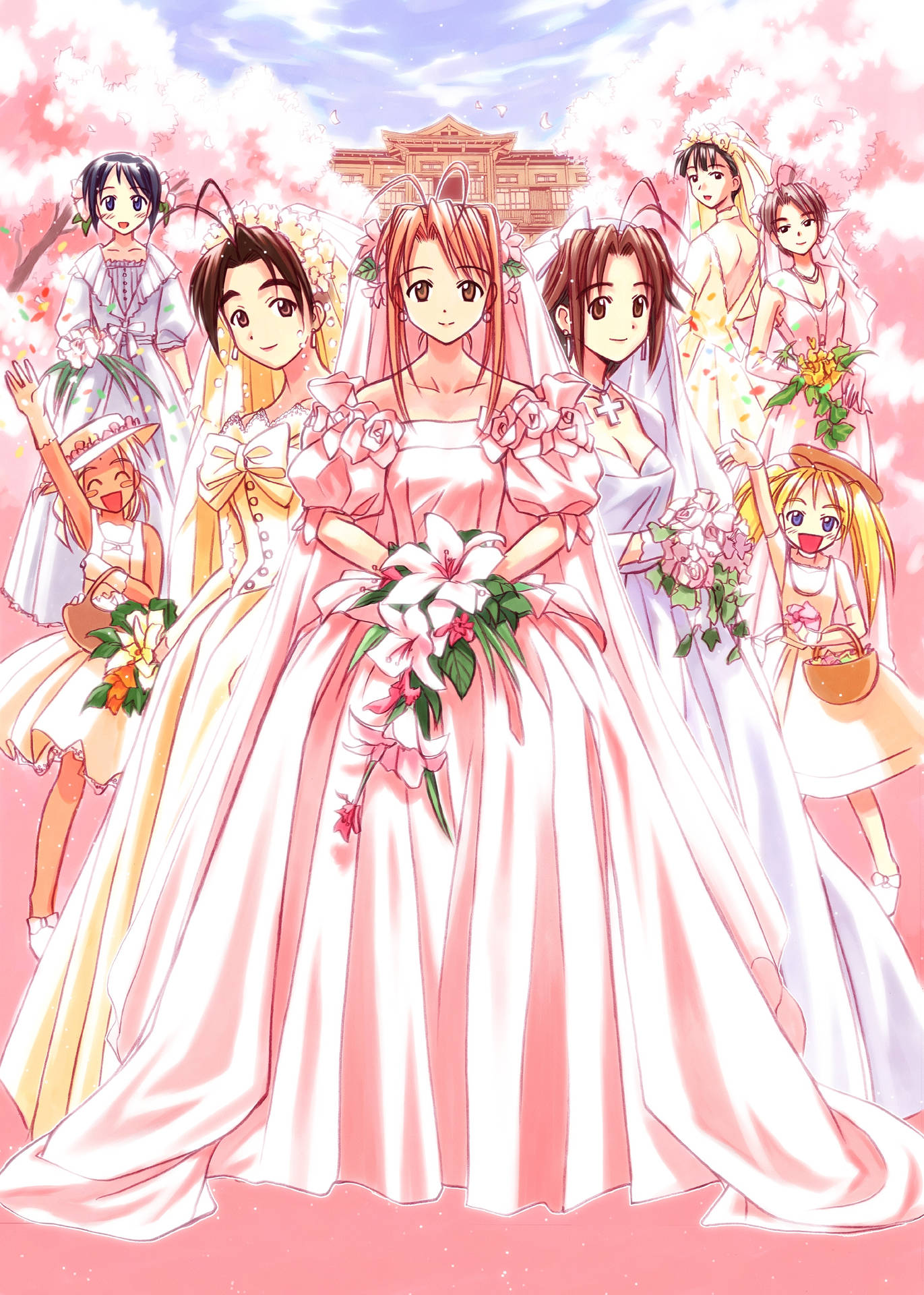 Love Hina Bridal Outfits Background