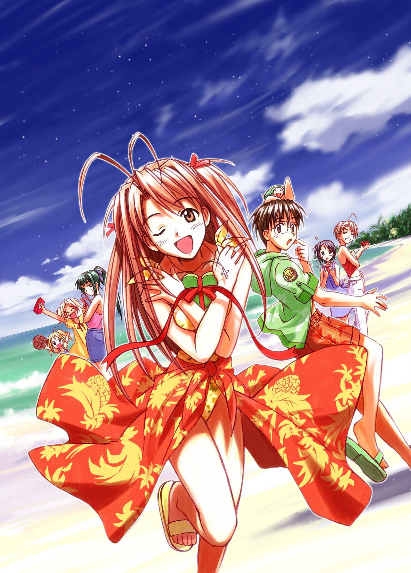 Love Hina Summer Vibes Background
