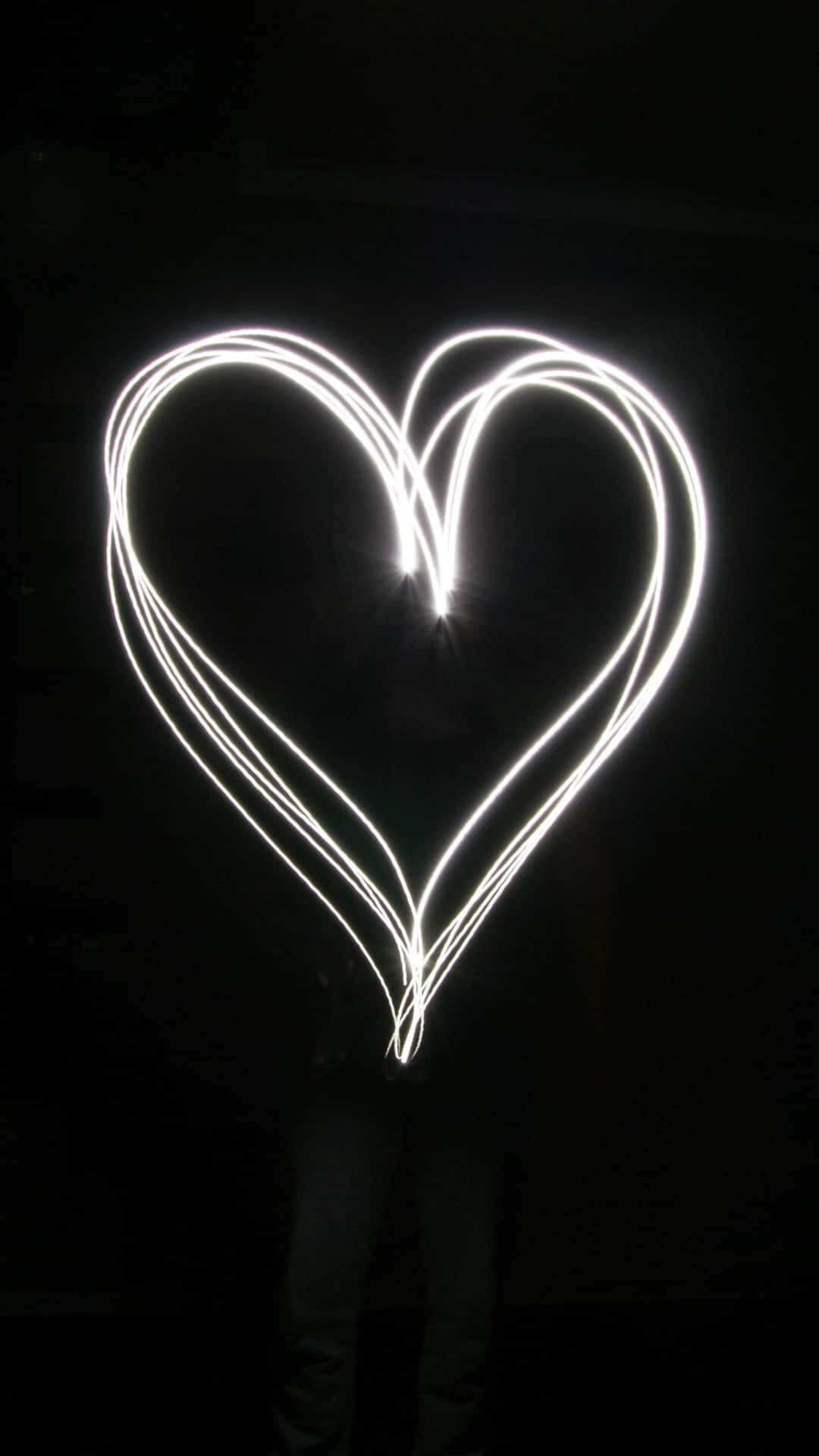 Love In Darkness - A Unique Black Heart Illuminated By White Lights Image For Iphone Background